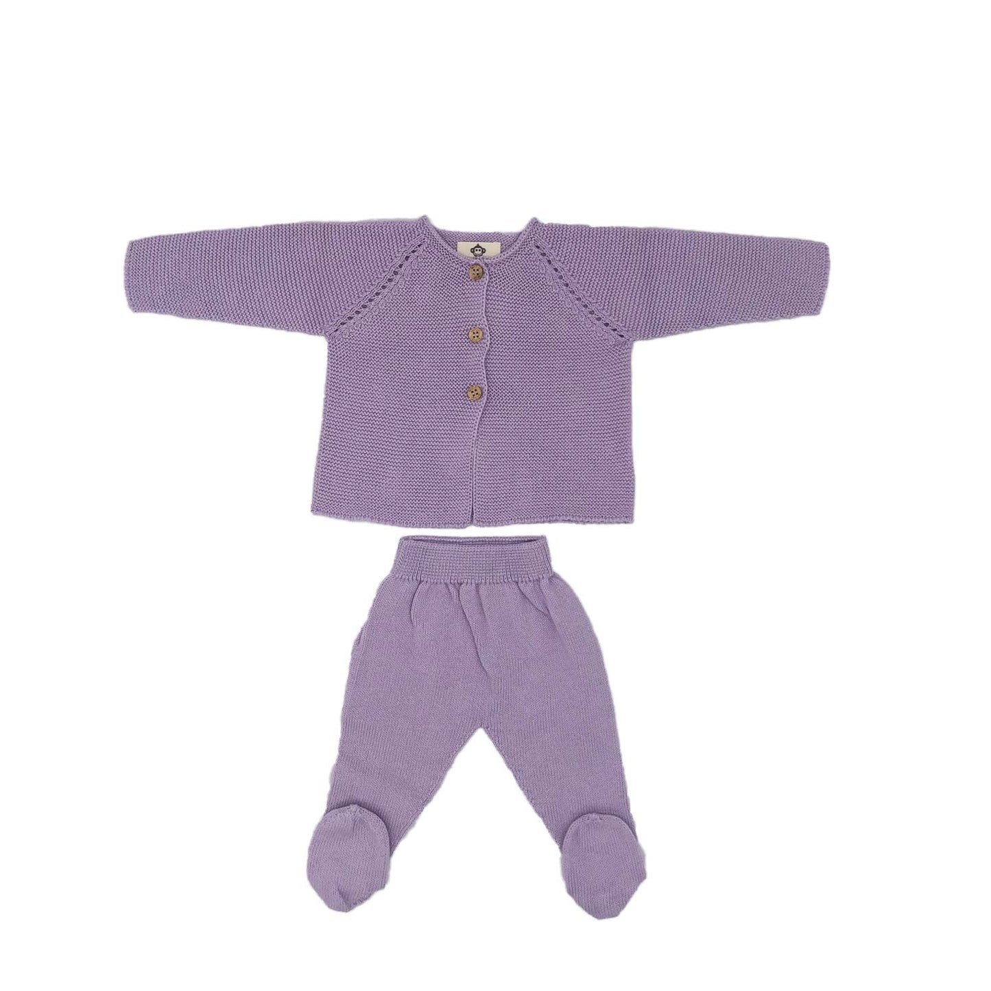 Knit Cardigan & pants Set - Purple