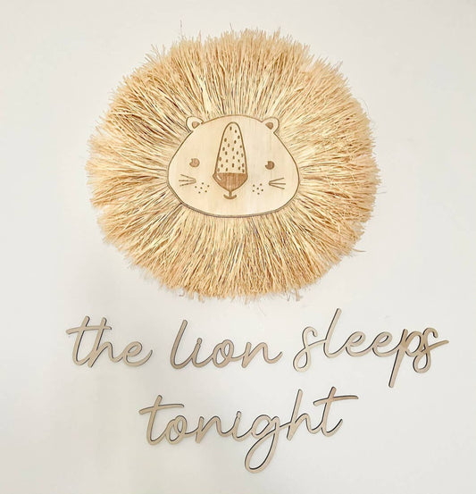 The Lion Sleeps Tonight, Nursery Wooden Wall Script