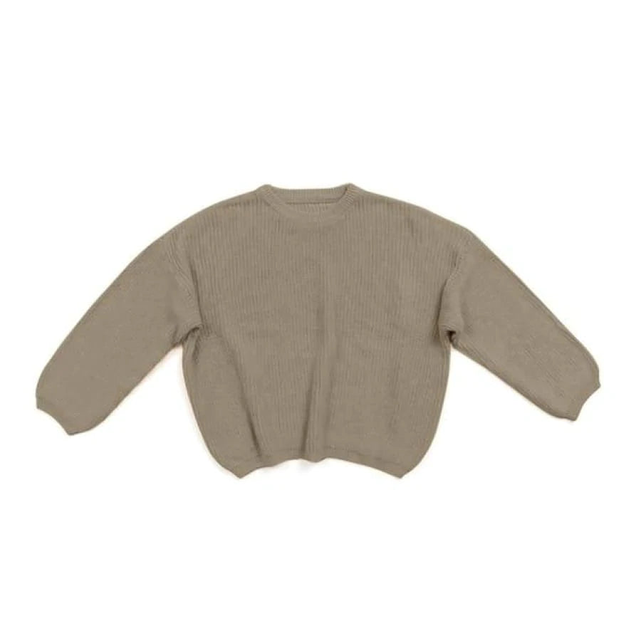 Cosy knit baby & toddler jumper in  a fern colour. Relaxed fit 