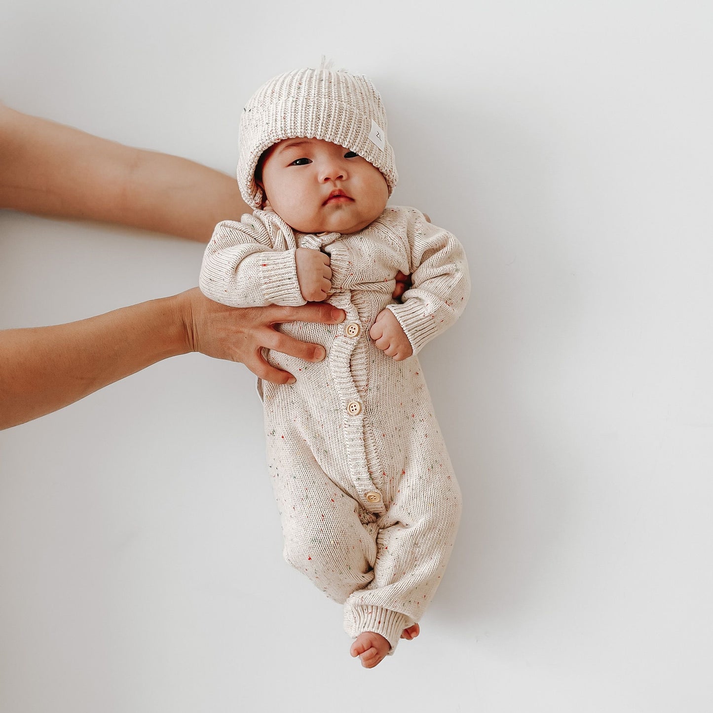 Classic Knit Romper - Oatmeal Fleck