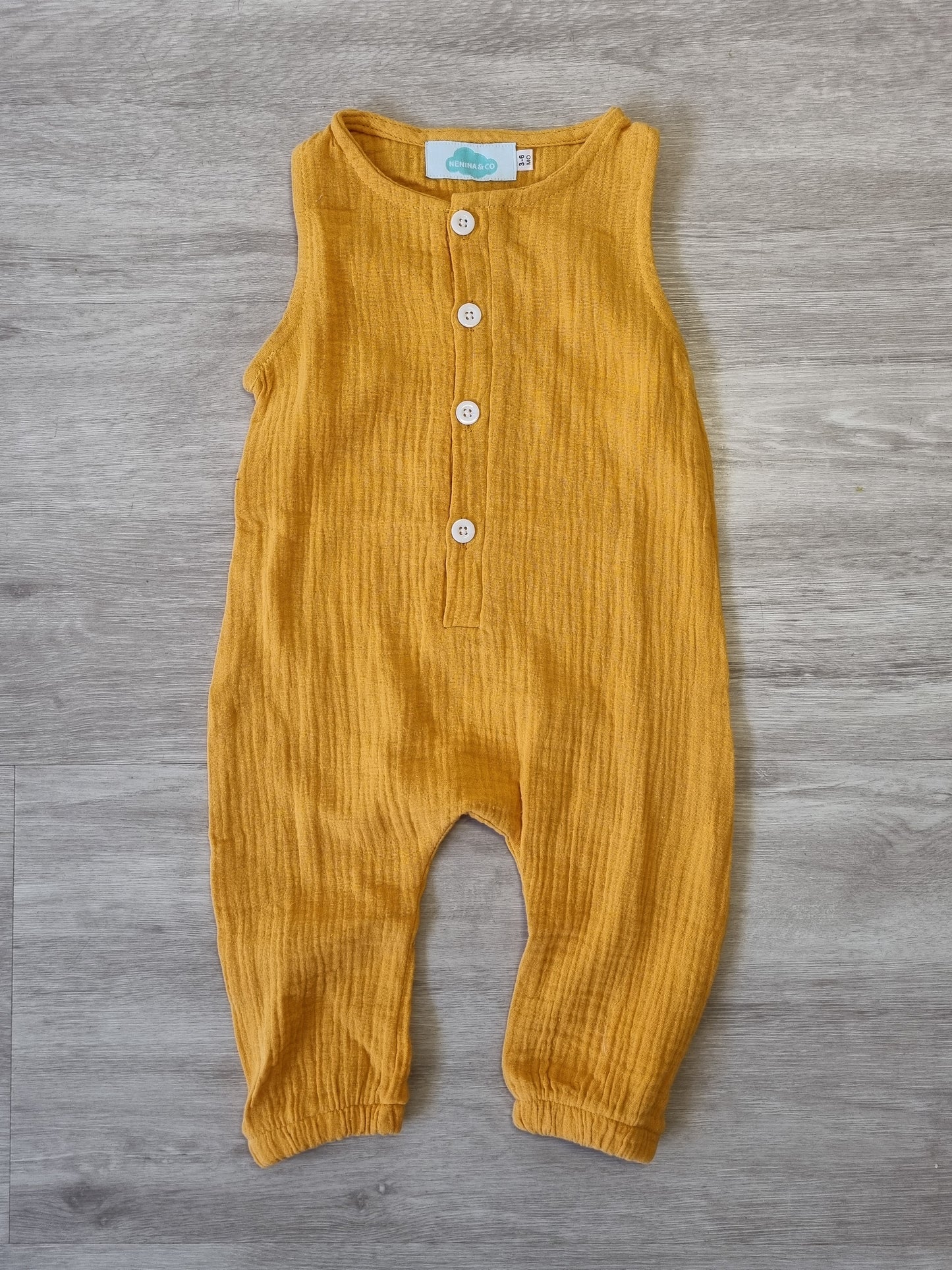 Sleeveless Romper Mustard - Ankle length