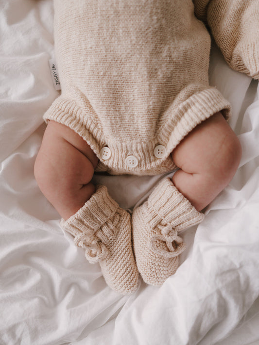 Knitted Booties - Textured Shell