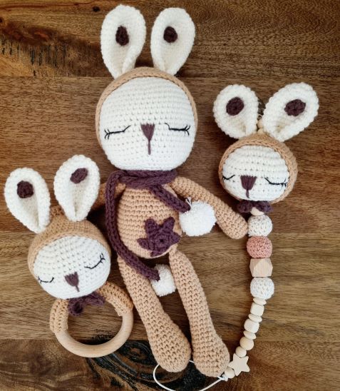 Crocheted Bunny Set - Tan         Now 60% off applied at checkout